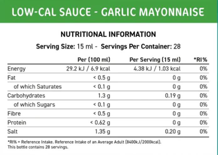 Ajuster Sauce à faible teneur en calcul | Ail et mayonnaise - 425 ml