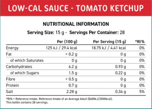 Ajuster Sauce à faible teneur en calcul | Ketchup de tomate - 425 ml