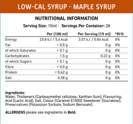 Ajuster le sirop à faible teneur en calcul | Maple - 425 ml