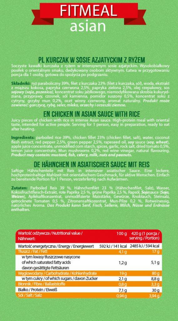 Fitmeal Asian | Read-to-eat High-Protein Meal - 420 grammes