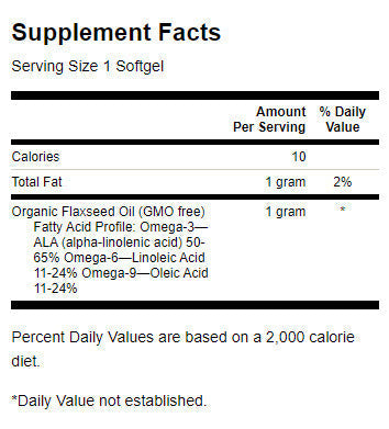 Huile de lin 1000 mg - 100 capsules de gel