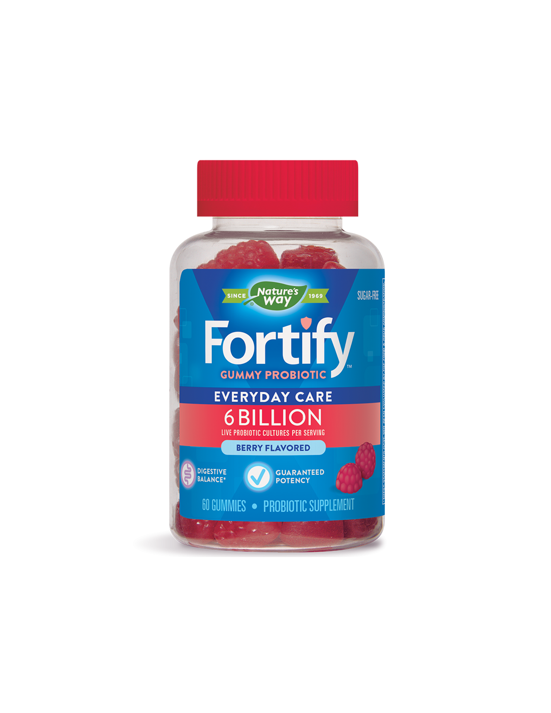 Fortify ™ Gummy Probiotic - Fortify ™ Gummy Probiotic - 6 milliards de probiotiques actifs, 60 comprimés de gel Nature's Way