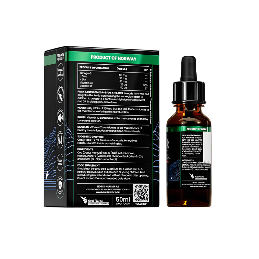 Arctic Sport - oméga-3 pour les athlètes - poisson sauvage de la saveur de Norvège/citron - 50 ml