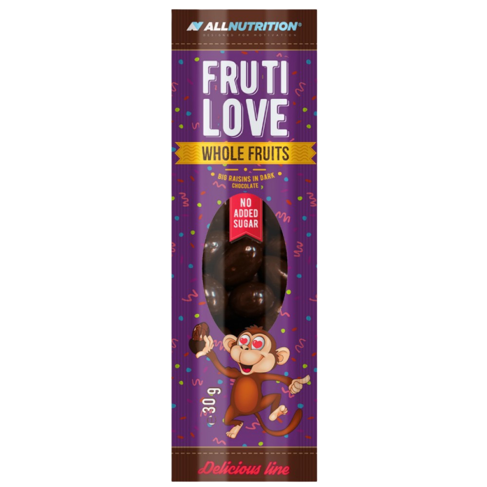 Frutilove | Grands raisins secs en chocolat noir 30 grammes