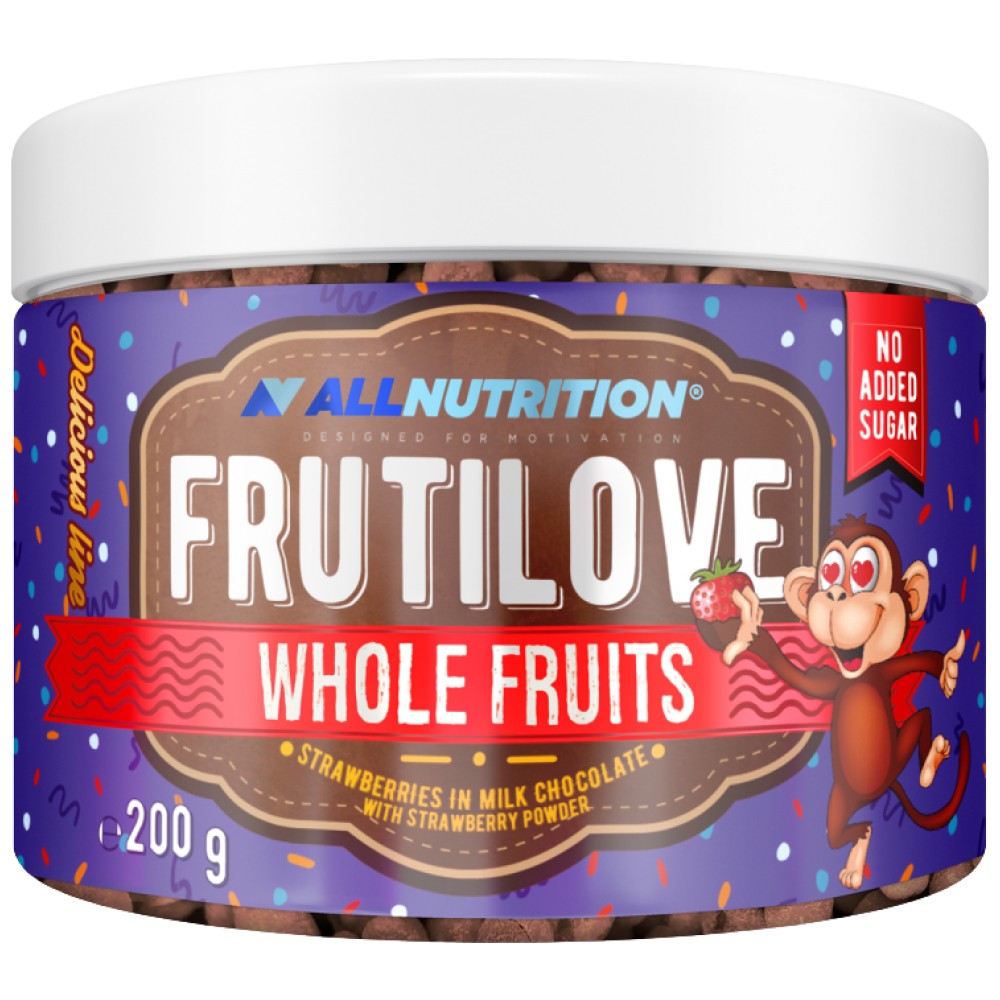 Frutilove | Fraises dans le chocolat au lait et la poudre de fraise - 200 grammes