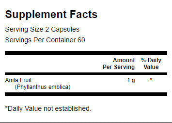 Spectre complet Amla Fruit 500 mg - 120 capsules