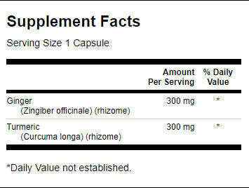 Ginger et curcuma à spectre complet - 60 capsules