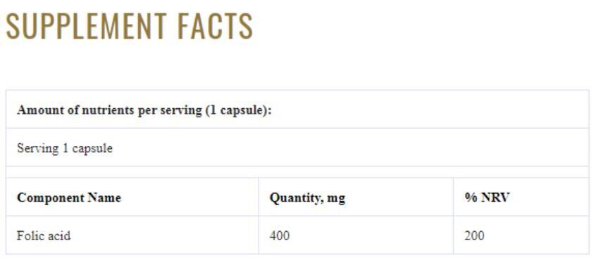 Grassberg Folic Acid 400 MCG 60 Caps