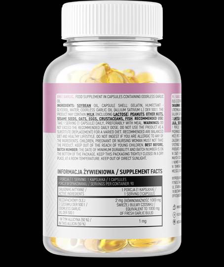 Capsules de gel à l'ail 1000 mg/inodore 90