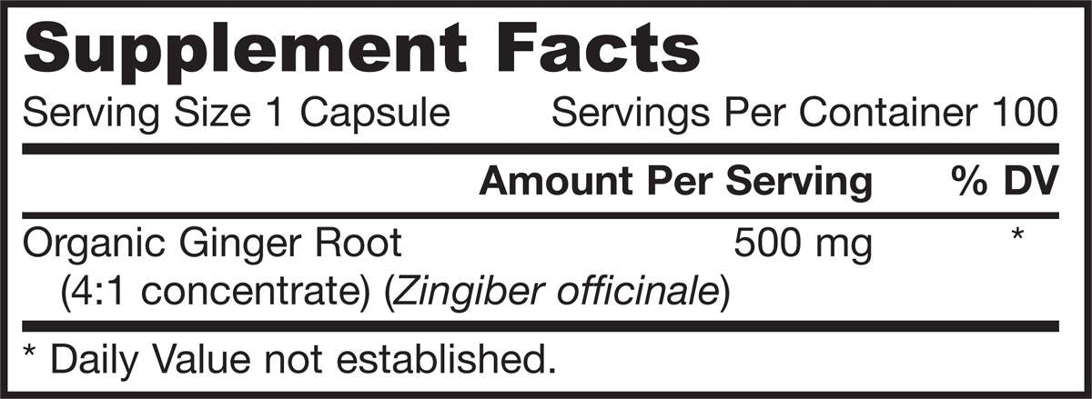 Ginger 4: 1 Concentré 500 mg 100 capsules