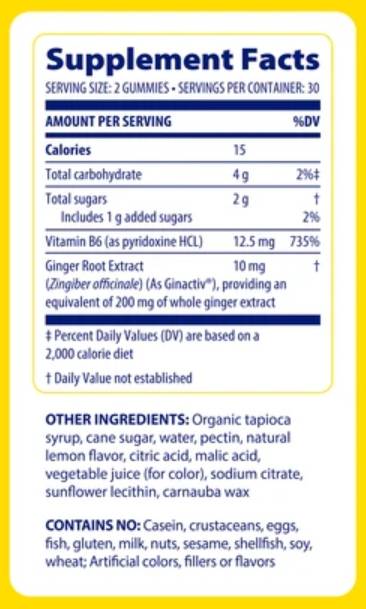 Ginger et vitamine B6 Gummies - 60 Gummies
