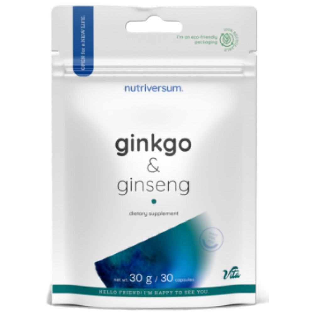 Ginkgo + ginseng | Ginkgo biloba 250 mg + ginseng sibérien 400 mg - 30 capsules