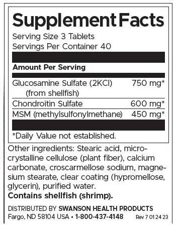Glucosamine, chondroïtine et MSM - la plus haute résistance - 120 comprimés