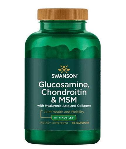 Glucosamine, chondroïtine et MSM avec de l'acide hyaluronique et du collagène - 90 capsules