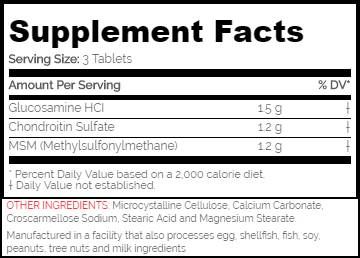 Glucosamine chondroïtine avec MSM - 180 comprimés