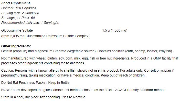 Sulfate de glucosamine 750 mg - 240 capsules