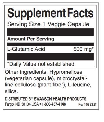 Acide glutamique 500 mg - 60 capsules