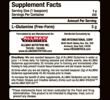 Glutamine - 1000 grammes