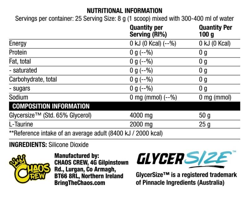 Glycer Swell | Pré-entraînement gratuit de stim - 200 grammes