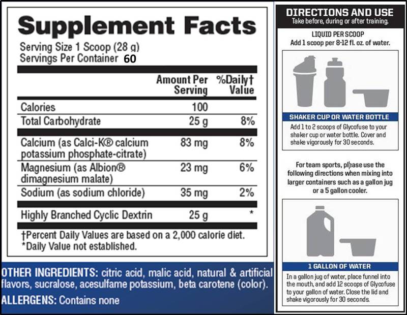Glycofuse/performance et récupération glucides - 870 grammes