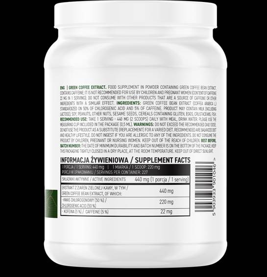Extrait de café vert poudre 100 grammes