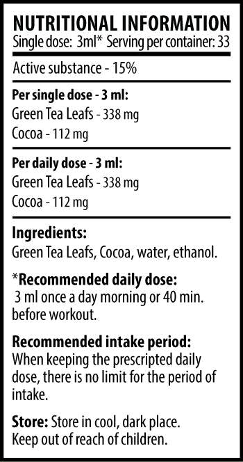 Thé vert avec cacao - 100 ml