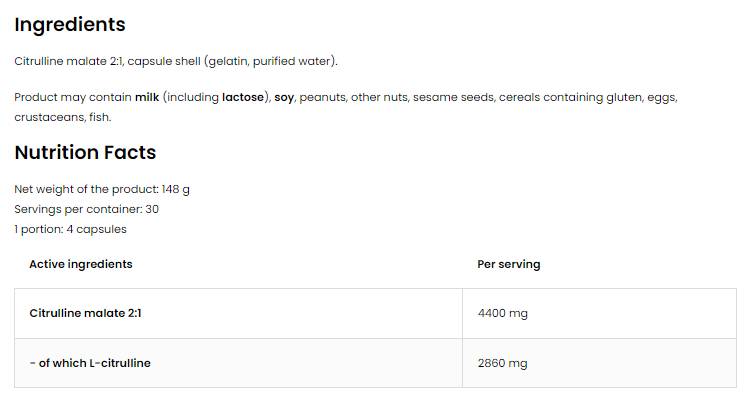 Citrulline 4400 | Caprulline Malate Caps 120 Capsules