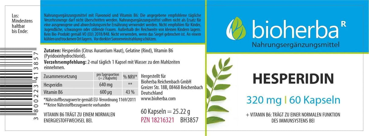 Hesperidin 320 mg - 60 capsules