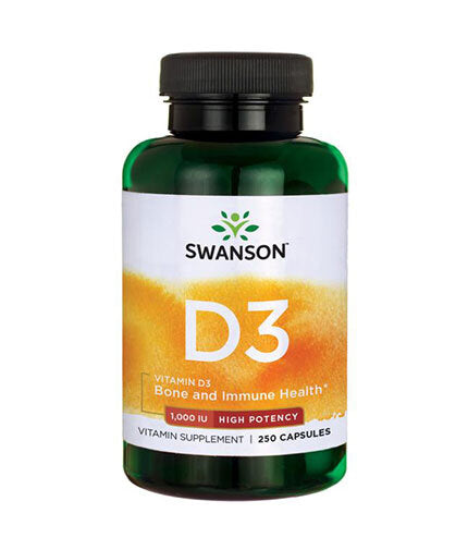 Vitamine D3 à haute puissance 1000 UI - 250 capsules