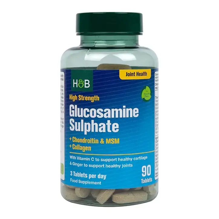 Sulfate de glucosamine à haute résistance | Avec chondroïtine, MSM et collagène - 90 comprimés