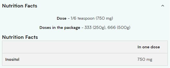 Poudre d'inositol 500 grammes