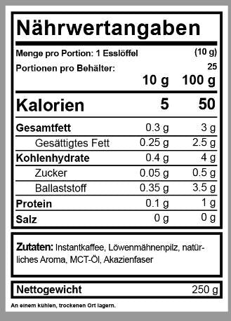 Café instantané - carburant du cerveau - 250 grammes