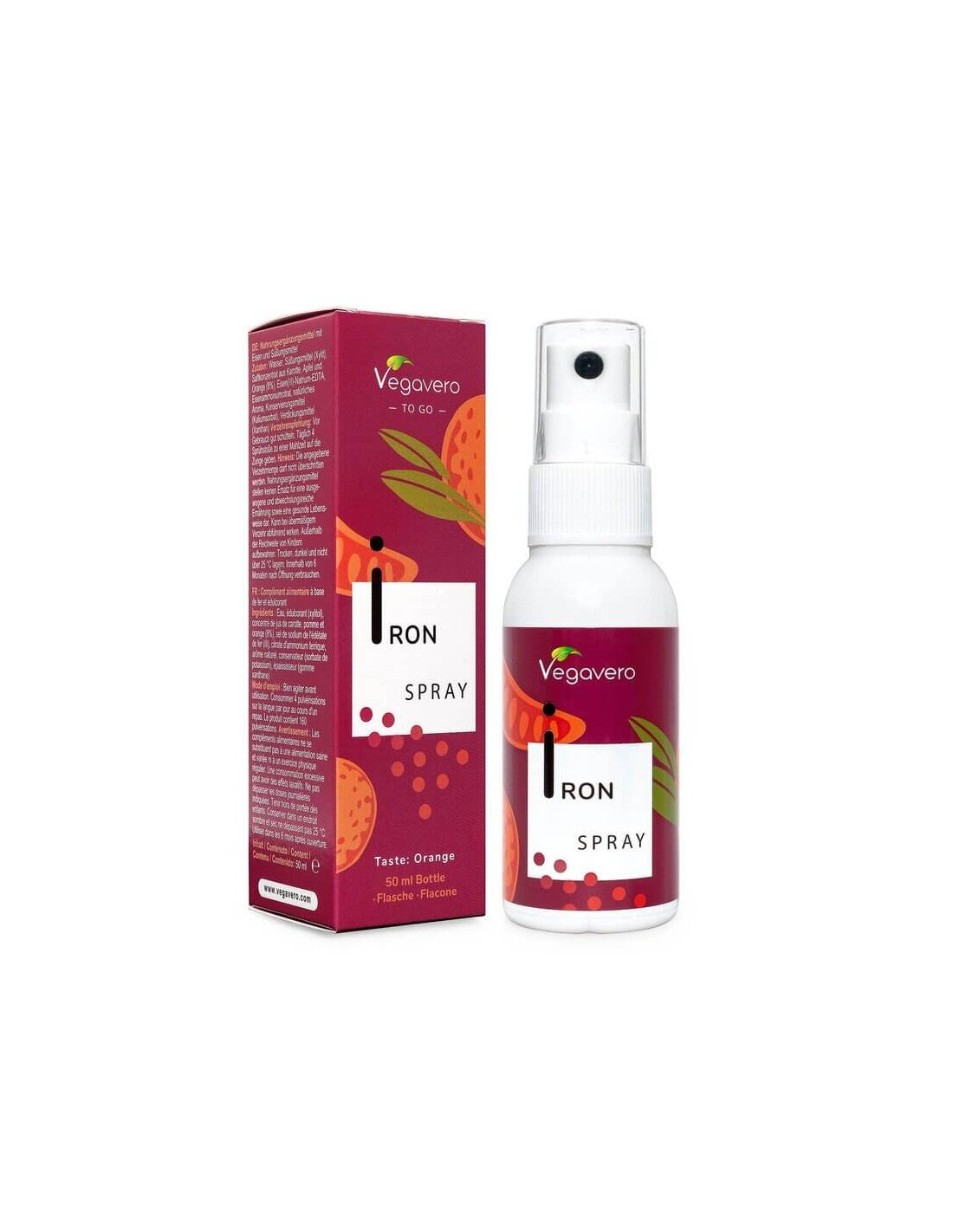 Spray de fer/Spray buccal, 50 ml, 100 % végétalien <tc>Vegavero</tc>