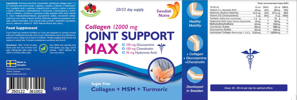 Collagène liquide pour articulations Support conjoint Max 12000 mg - 500 ml