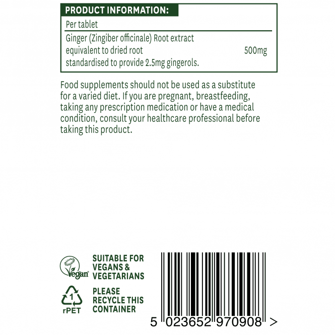 Root de gingembre 500 mg 90 comprimés naturesaid