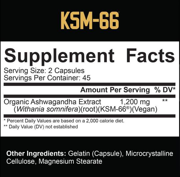 KSM-66® Organic Ashwagandha 600 mg - 90 capsules