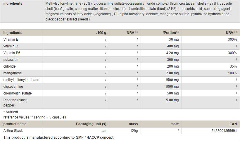Stack Arthro - 120 capsules