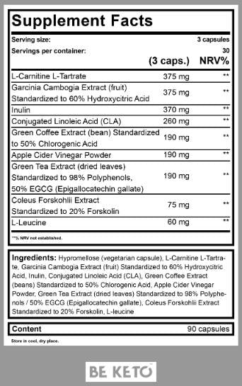 Keto Burn | avec la L-carnitine - 90 capsules