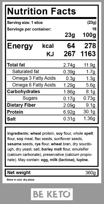 Pain multigrain Keto - 360 grammes