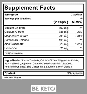 Capsules de ketolytes | Formule d'électrolyte Keto - 90 capsules