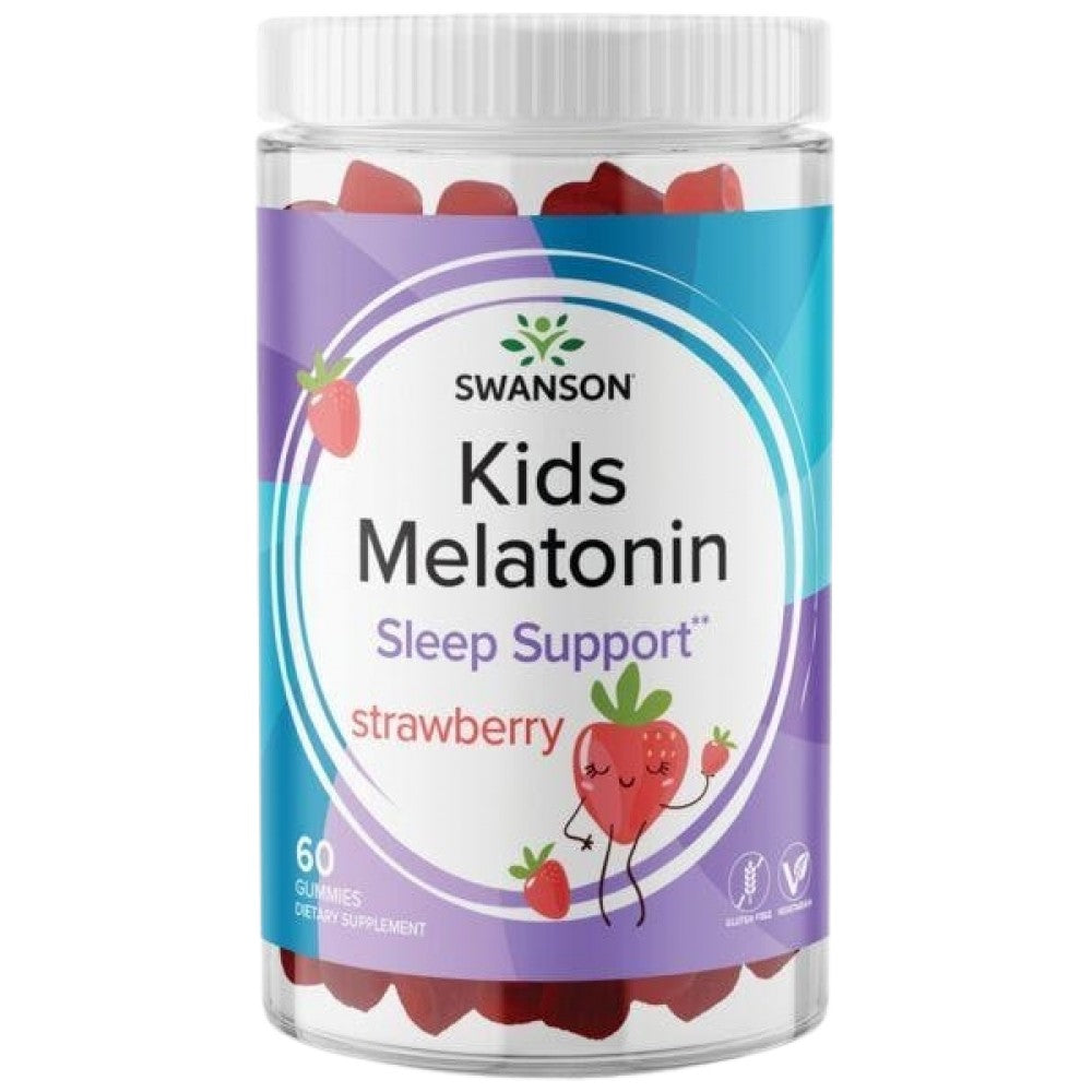 Kids Melatonin Gummies 1 mg | Comprimés à croquer de la fraise 60