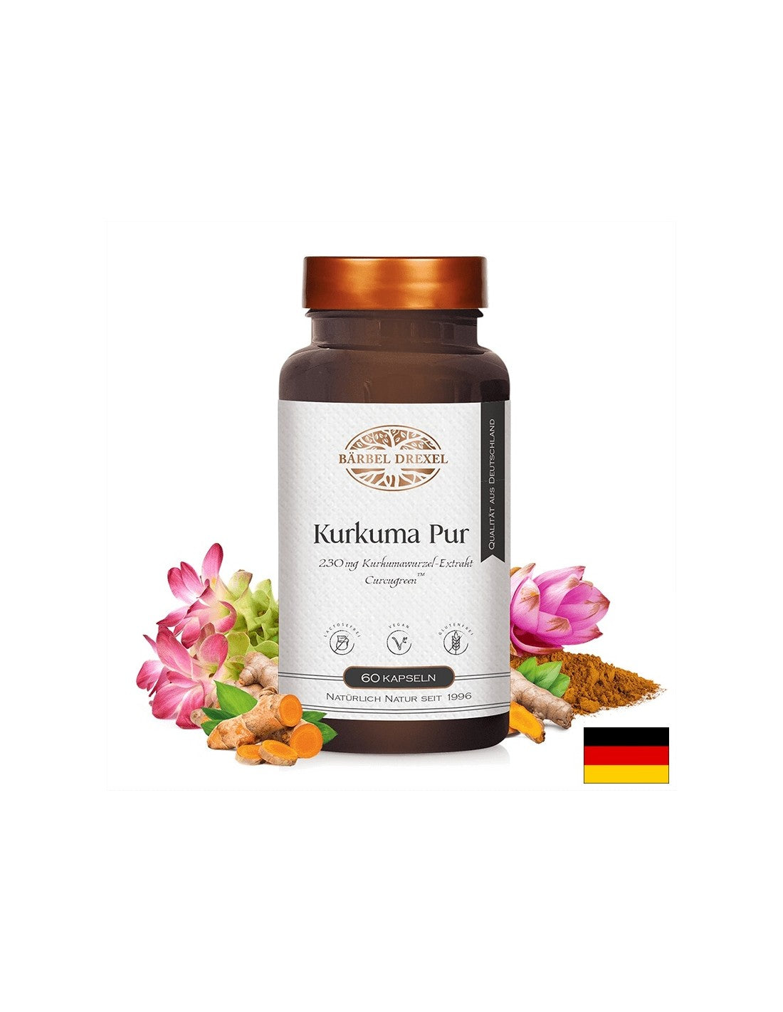 Curcuma - Digestion, foie et vésicule biliaire - Kurkuma Pur, 60 capsules <tc>Bärbel Drexel</tc>