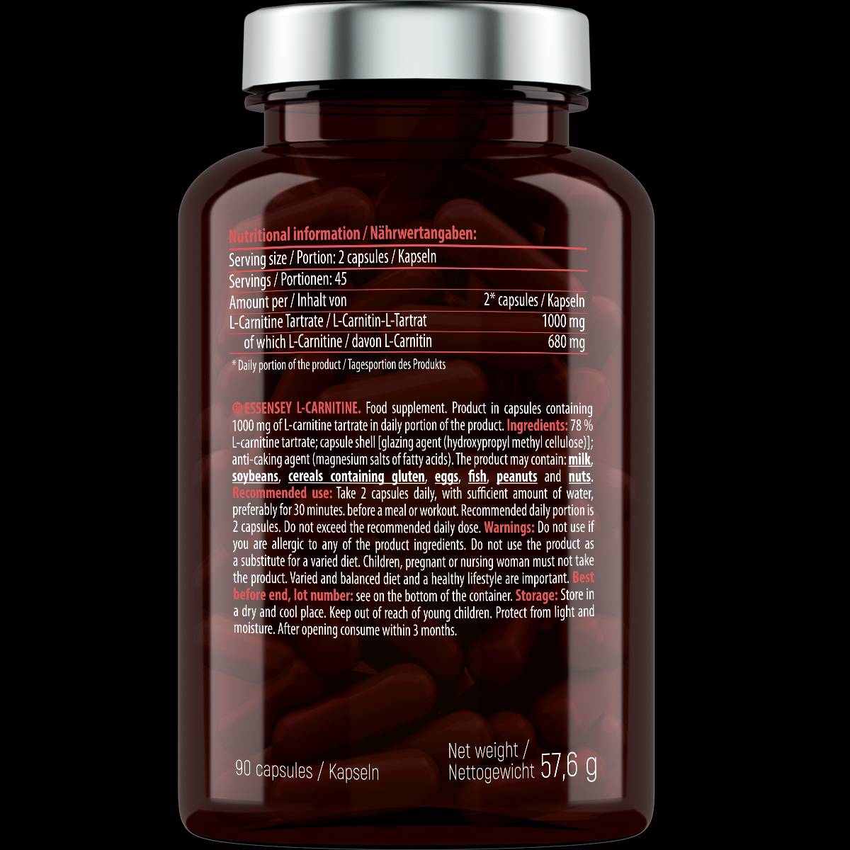 L-carnitine 500 mg - 90 capsules