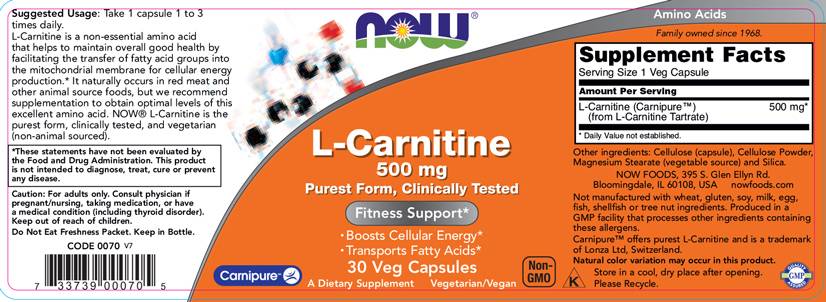 L-carnitine 500 mg | Carnipure® - 30 capsules