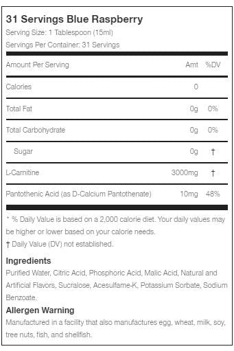 L-carnitine liquide XS 3000 473 ml