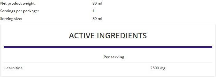 L-Carnitine a tiré 80 ml