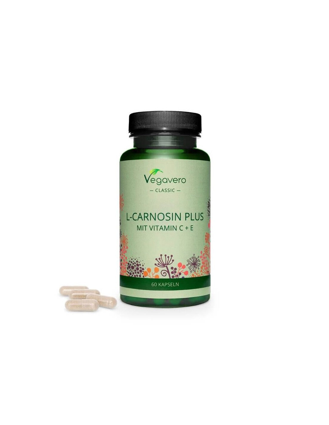 L-Carnosin plus avec Vitamine C+E/ L-Carnosin Plus Vitamine C+E 60 gélules, 100% Vegan <tc>Vegavero</tc>