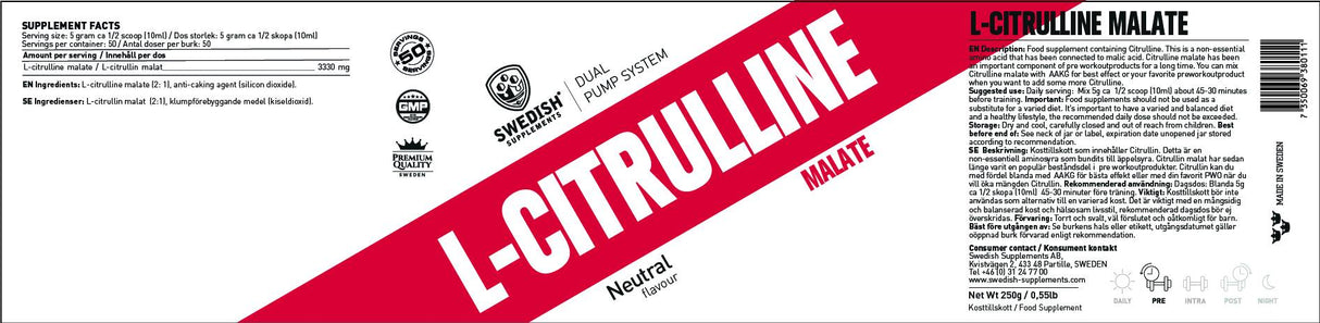 Citrulline malate - 250 grammes