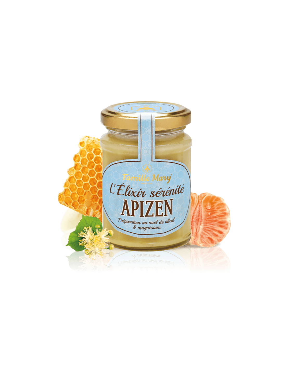 L 'Elixir Sérénité Apizen/Apizen (Honey Linden + Magnésium et Mandarin Red Mandarin Essential Oil), 200 G Famille Mary