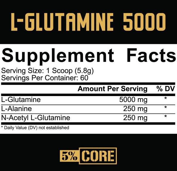L-glutamine 5000 | Série de base - 348 grammes